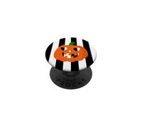 Orange Halloween Cœur Citrouille Rayé Effrayant Mignon Sinistre PopSockets PopGrip Adhésif
