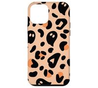 Orange Halloween Ghost Leopard Print Cute Cheetah Design Coque pour iPhone 12 Mini