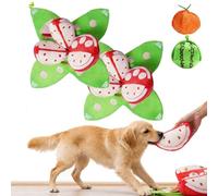 Orange Hide and Seek Plush Dog Toy, Easy to Clean Watermelon Snuffle Toy, Nosework Pet Toys with Crinkle Paper, Interactive Puzzle Toys for Small, Medium & Large Dogs (Watermelon*2)