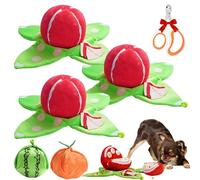 Orange Hide Plush Dog Toy, 3 in 1 Interactive Crinkle Dog Toy, Sniffing Mat That Can Hide Snacks with Crinkle Papers for Small Medium Dogs, Nosework Pet Puzzle Toy for Boredom(Watermelons*3)