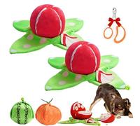 Orange Hide Plush Dog Toy, 3 in 1 Interactive Crinkle Dog Toy, Sniffing Mat That Can Hide Snacks with Crinkle Papers for Small Medium Dogs, Nosework Pet Puzzle Toy for Boredom(Watermelons*2)