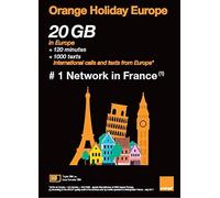Orange Holiday Europe - 20 Go de données Internet en 4G/LTE + 120 MN + 1000 textes dans 30 Pays d'europe