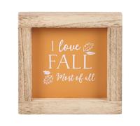 Orange I Love Fall Most of All Wooden Frame Sign