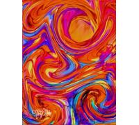 Orange Lava, Star-Detailed, 8x11 Page, Hardcover Journal, Art Pad, Sketchbook, Drawing Book: Created With Hand-Drawn Art By: Artist Mary Elisabeth Linder @ MaryEMade