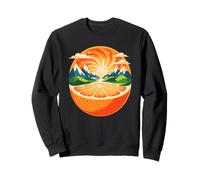 Orange Lever du Soleil Paysage Montagnes Nature Vallée Sweatshirt