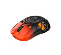 (Orange)Light Weight Game Mouse Tri-mode 2.4G Bluetooth Wired Hollow Out RGB Effect
