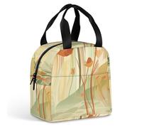 Orange Line Art Sac à déjeuner isotherme pour homme et femme, étanche, résistant aux taches, réutilisable, sac fourre-tout pour le travail, les voyages, l'extérieur