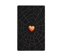 Orange Lover Heart in Black Halloween Web Single Toggle Blank Wall Plate Light Switch Cover Decorative 1 Gang for Kitchen Room Bathroom Size 11.4 x 7 cm