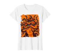 Orange méduse T-Shirt Graphique avec Valeur, Femme, Blanc, L