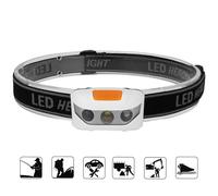 Orange - Mini Lampe Frontale À Lumière Rouge Xbd Alimentée Par Piles Aaa, Lumière Blanche Clignotante D'urgence, Idéale Pour La Pêche De Nuit