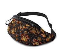 Orange Monarch Butterflies Running Fanny Pack pour Hommes Femmes Sac Banane à Dos avec Sangle Réglable pour Voyage Randonnée Sports