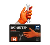 Orange Nitrile Dust-Free Gloves Size M-Hypoallergenic,Ce Approved-Ideal For Mechanics,Food Industry,Tattoo