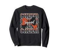 Orange Noir Bow Cheer Squad Sport Cheerleader Pom-Pom Girl Sweatshirt