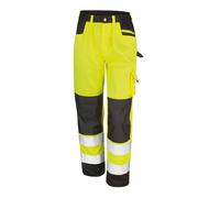 Orange Ou Jaune Hi-Vis Multi Poche Polycoton Travail Cargo Pantalon XS - 4XL