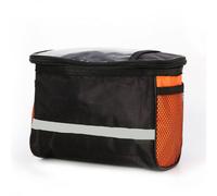 Orange - Panier Avant De Vélo À La Mode, Sac De Guidon À Cadre Supérieur, Sacoche De Vélo D'extérieur, Sacs De Montage De Téléphone, Étui