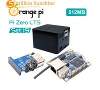 Orange Pi Zero LTS 512 Mo + Carte d'extension + Boîtier noir, Mini PC portable tablette open source Allwinner H3 SoC, exécute Android Linux OS Allwinner H3 Chip
