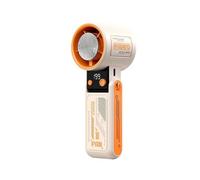 (Orange)Portable Handheld Fan with Ice Cooling, Foldable Turbo Fan with Ice Cooler, Powerful Mini Personal Hand Held Fan
