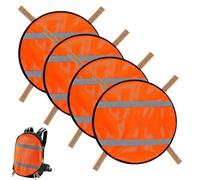 Orange Safety Panel, High Visibility Mesh Cover with Reflective Strips, Lightweight Outdoor Sport Gear for Tents, Camping, Traveling, Biking, Sturdy Warning Shield for Day and Night Use