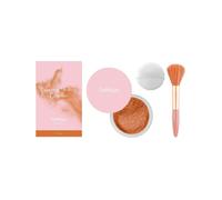 Orange Setting Powder with Brush - Lightweight, Breathable, Long-Lasting Matte Finish
