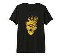 Orange Skull Gothic Dark Art Men - Rock Biker Gift T-Shirt Haut de Gamme