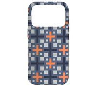 Orange Slate Grey Plus Industrial Urban Mosaic Pattern Coque pour iPhone 17 Pro