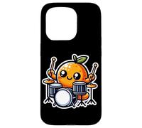 Orange Solaire Batterie Drôle Musique Coque pour iPhone 15 Pro