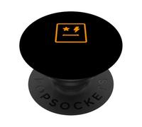 Orange Star Éclaircissement Visage Carré Graphique Orange PopSockets PopGrip Adhésif