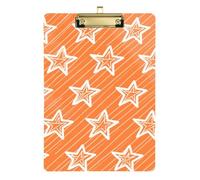 Orange Stars Porte-bloc A4 imperméable pour infirmières et entraîneurs de volley-ball et baseball Taille 9 x 12
