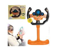 (Orange) Steering Wheel Driving Toy, Simulated Steering Wheel for Kids