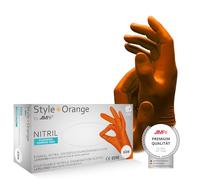 Orange style par MED CONFORT gants orange nitrile sans poudre 100 pièces Taille sélectionnable (M)