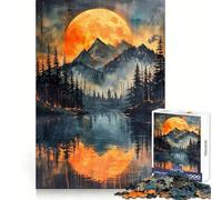 Orange Sun Misty Mountains, Puzzle de 1000 pièces pour Adultes, défi Mental, Jeu de réflexion, évasion apaisante, pièce de Collection de qualité (50x75cm)