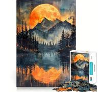 Orange Sun Misty Mountains, Puzzle de 1000 pièces pour Adultes, défi Mental, Jeu de réflexion, évasion apaisante, pièce de Collection de qualité (50x75cm)