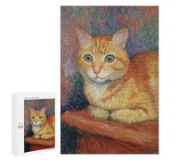 Orange Tabby Cat Painting Puzzle 1000 Pièces Educa Jouet en Bois Cadeau Unique Décoration Intérieure Jeu Éducatif Challenge Toy Adultes Et Enfants À Partir De 14 Ans 1000 PCS