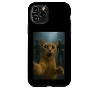 Orange Tabby Cat Selfie Run Away from Zombie for Kids Adult Coque pour iPhone 11 Pro