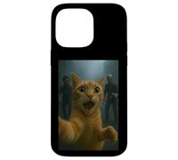 Orange Tabby Cat Selfie Run Away from Zombie for Kids Adult Coque pour iPhone 14 Pro Max