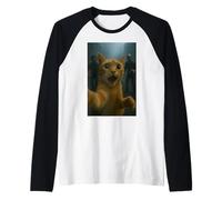 Orange Tabby Cat Selfie Run Away from Zombie for Kids Adult Manche Raglan