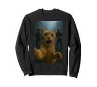 Orange Tabby Cat Selfie Run Away from Zombie for Kids Adult Sweatshirt