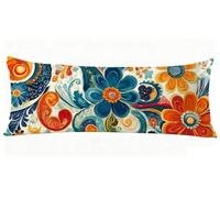 Orange Taie Oreiller 40x140 cm Usine Housse Traversin 140 x 40 cm Set de 1 Coussin Grossesse, Douce et Confortable avec Fermeture éclair Invisible Oreiller de Corps pour Canapé Coussin Long J0-1002