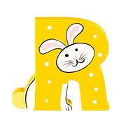 Orange Tree Toys : Lettre R en bois pour lapin