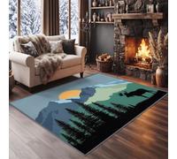 Orange Tribal Sud-Ouest Tapis Salon 100 x 160 cm Lavable en Machine Rug