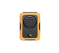 (Orange) Ventilateur de taille portable avec écran, ventilateur de taille suspendu pour travailler à l'extérieur, à la ferme, en randonnée