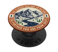 Orange Vintage Funny Outdoors Mountain Hiking Forests Nature PopSockets PopGrip Adhésif