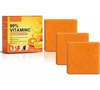 Orange Vitamin C Handmade Soap, Natural Organic Soap with 99% Vitamin C and Orange Extract,for Face & Body Exfoliate Moisturizing Whitening Care. (3pcs)