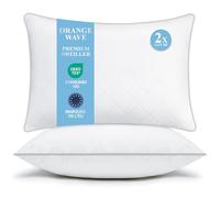 Orange Wave Oreillers 50x70 cm Lot de 2, Oreiller en Microfibre Hypoallergénique et Moelleux, Coussin Respirant et Doux, Oreillers Qualité Hotel Idéal pour Dormeurs sur Le Côté et Le Dos