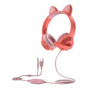 Orange With No Box Casque de jeu filaire avec microphone, oreille de chat mignonne, écouteurs à réduction de bruit, commutateur PC, PS4, Xbox, nouveauté ""Nipseyteko
