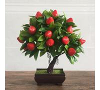 Oranger Artificiel, Grandes Plantes De Faux Oranger, Faux Oranger en Pot avec des Brahes Et des Fruits, Arbres Artificiels pour La Décoration De Sol De Bureau à Domicile, Strawberry