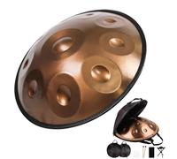 ORANGES DéButant Handpan Drum Instrument à Percussion 10/12 Notes Steel Hand Pan Drum 56cm Tambour à Main en Acier Steel Tongue Drum(432Hz,10 Notes)