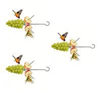 Oranges Hook Hanging Metal Bird Feeder with Fruit Holder for Garden Patios Use Feeding Station for Outdoor Use Metal Bird Feeder