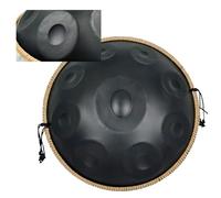 ORANGES Noir Handpan en Acier Argent Handpan Drum D Minor 9 Notes Hand-pan Drum Instrument avec Le Sac Trépied Pliable Professionnel (Color : Noir, Size : 12 Notes)