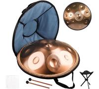 ORANGES Tambour à Handpan Drum Instrument 9/12 Notes Hand Pan Steel Drum D Minor Percussion Drum Instrument pour La GuéRison Sonore la MéDitation Personnelle Le Yoga(440Hz,12 Notes)